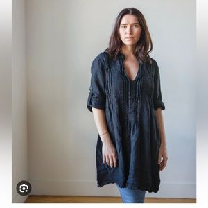 Cp shades oversized dark blue/black button down tunic. Lightweight!